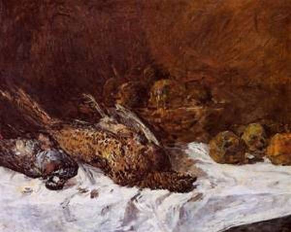 Seill Life with Pheasants and a Basket of Apples 1880 1885